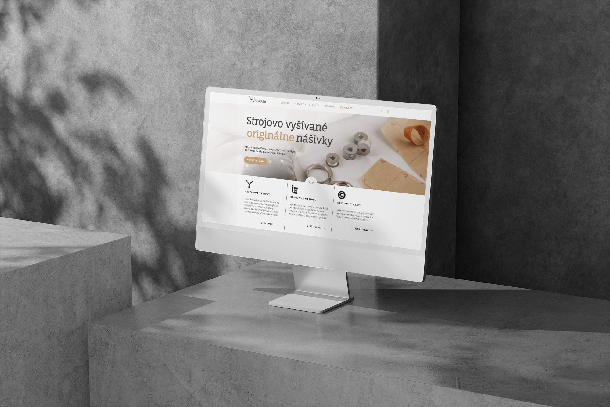Realistic computer mockup with minimal background and editable object color
